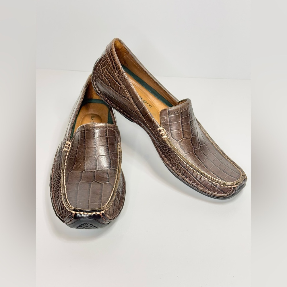 H.S. Trask & Co Shoes Womens 6M Brown Leather Slip On Loafers H1310 140 Brazil